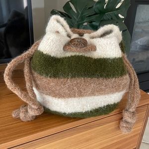 Unique Wool Purse in Natural Fall Colors